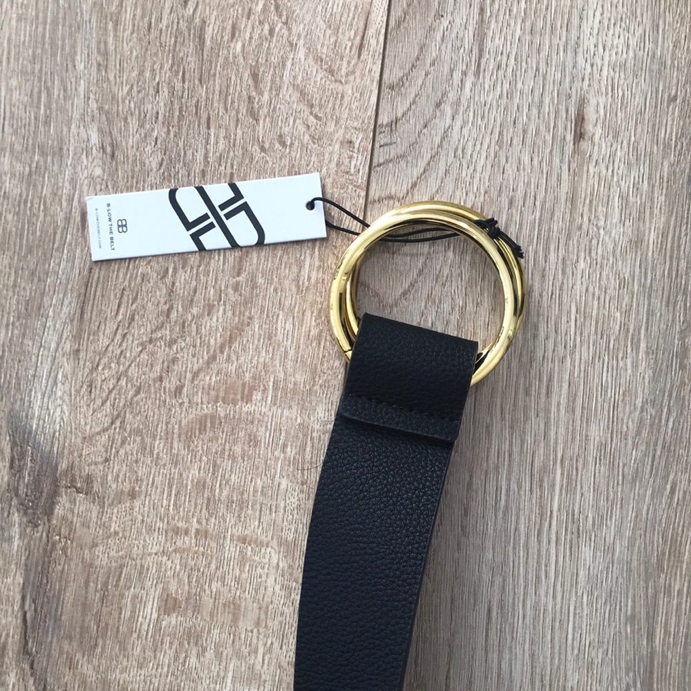 Black vegan leather belt